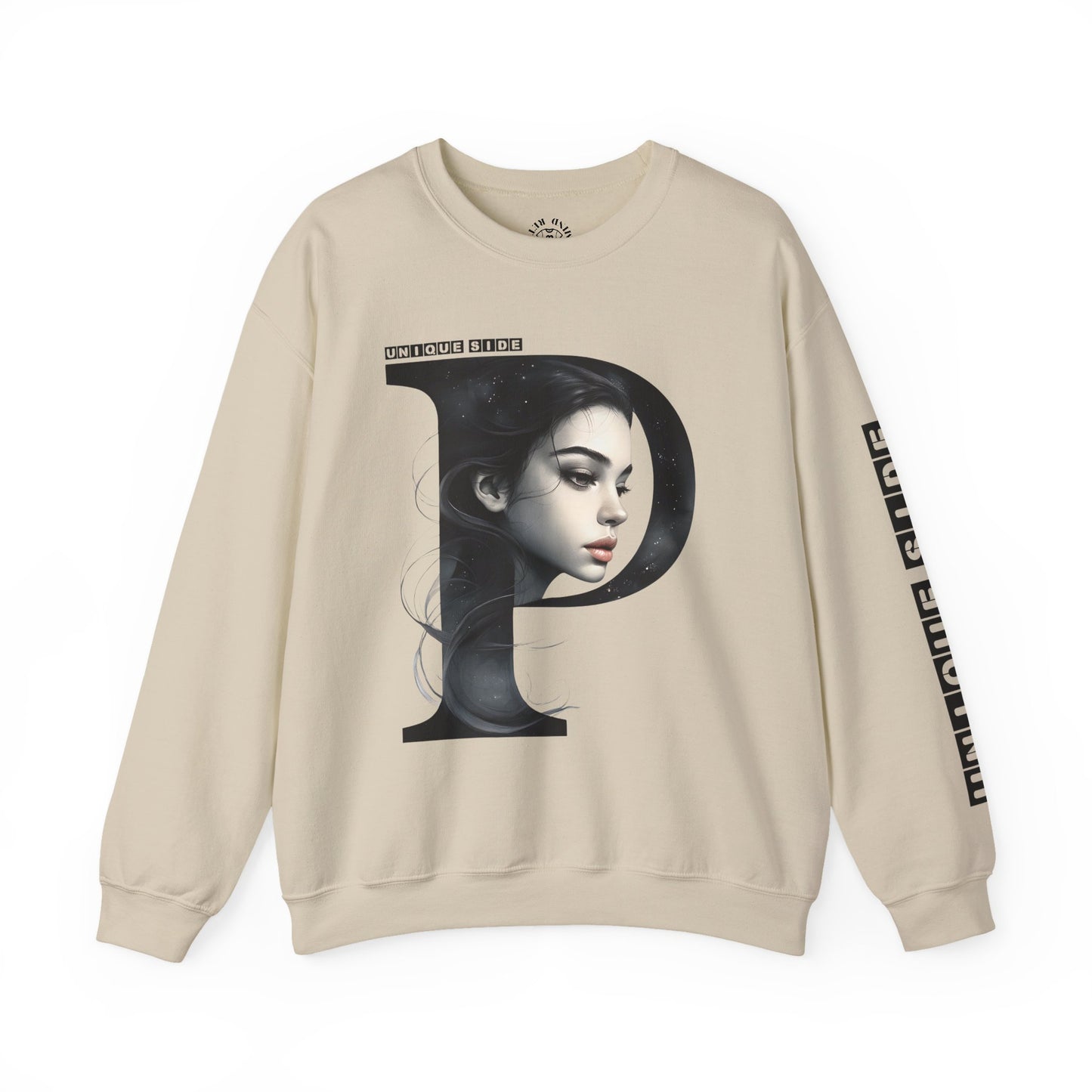 Letter P, Stylish Artistic Sweatshirt, Trendy Crewneck, Graphic Sweater, Cozy Unisex Top, Unique Gift for Art Lovers, Everyday Comfort