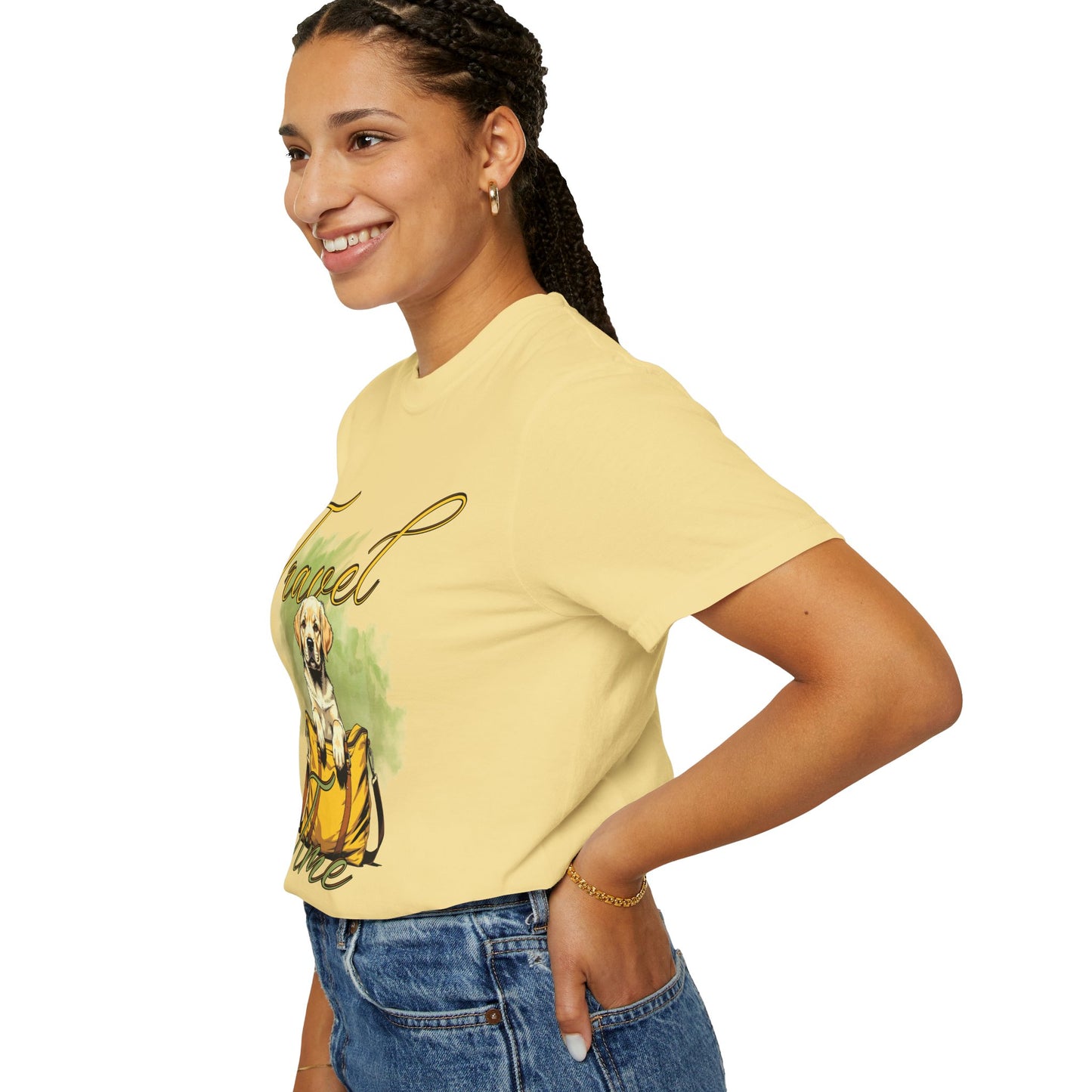 Travel Time Dog T-Shirt - Unisex Garment-Dyed Tee for Pet Lovers