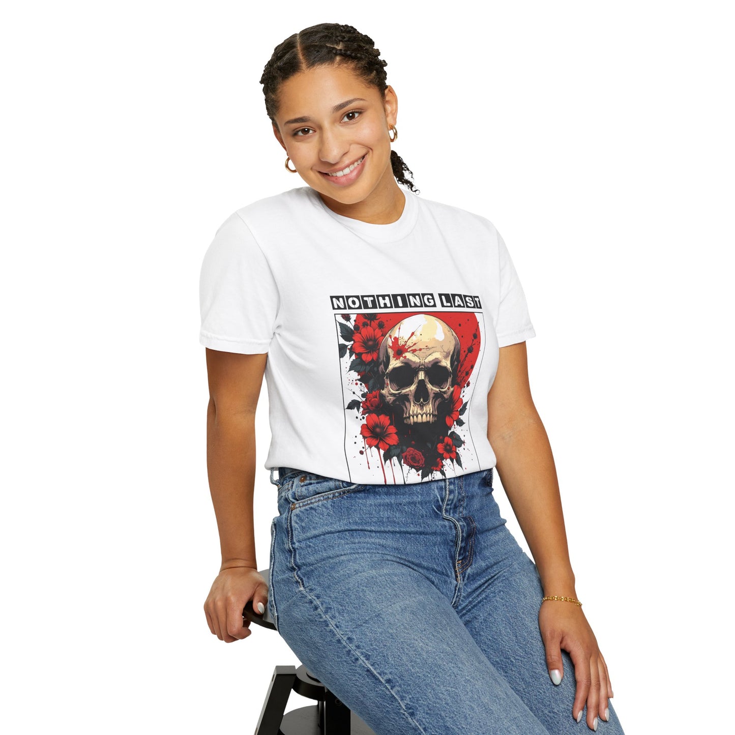 Edgy Skull Graphic T-Shirt - Unique Casual Wear, Unisex Streetwear, Gift for Music Lovers, Halloween Costume, Forever Quote Tee