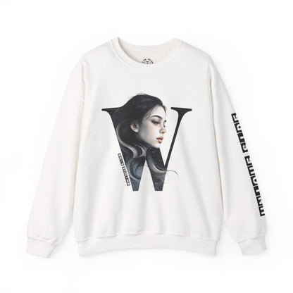 Letter W, Stylish Artistic Sweatshirt, Trendy Crewneck, Graphic Sweater, Cozy Unisex Top, Unique Gift for Art Lovers, Everyday Comfort