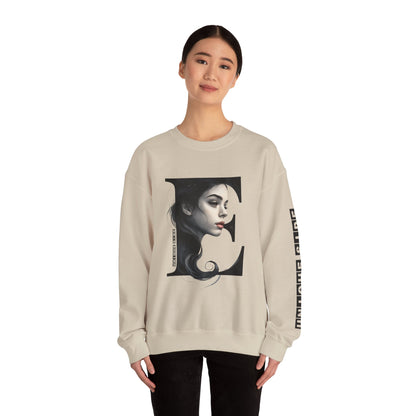 Letter E, Stylish Artistic Sweatshirt, Trendy Crewneck, Graphic Sweater, Cozy Unisex Top, Unique Gift for Art Lovers, Everyday Comfort