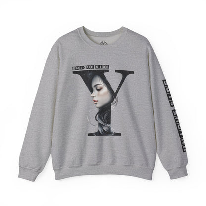 Letter Y, Stylish Artistic Sweatshirt, Trendy Crewneck, Graphic Sweater, Cozy Unisex Top, Unique Gift for Art Lovers, Everyday Comfort