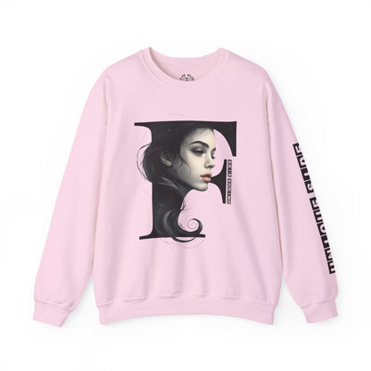 Letter F, Stylish Artistic Sweatshirt, Trendy Crewneck, Graphic Sweater, Cozy Unisex Top, Unique Gift for Art Lovers, Everyday Comfort