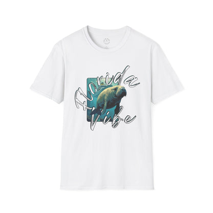 Florida Vibe Unisex Softstyle T-Shirt - Casual Beachwear Tee, manatee