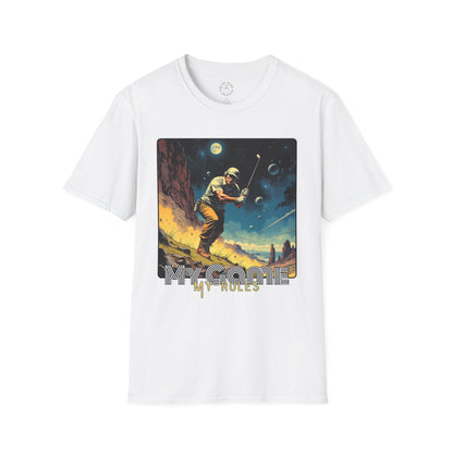My Game, My Rules Unisex Softstyle T-Shirt - Retro Space Design, golf ,sport