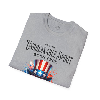 Unisex Softstyle T-Shirt - Unbreakable Spirit Skull Design - Perfect for Independence Day