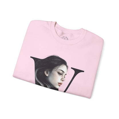 Letter W, Stylish Artistic Sweatshirt, Trendy Crewneck, Graphic Sweater, Cozy Unisex Top, Unique Gift for Art Lovers, Everyday Comfort