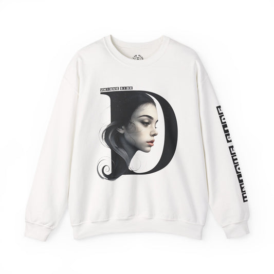 Letter D,Stylish Artistic Sweatshirt, Trendy Crewneck, Graphic Sweater, Cozy Unisex Top, Unique Gift for Art Lovers, Everyday Comfort