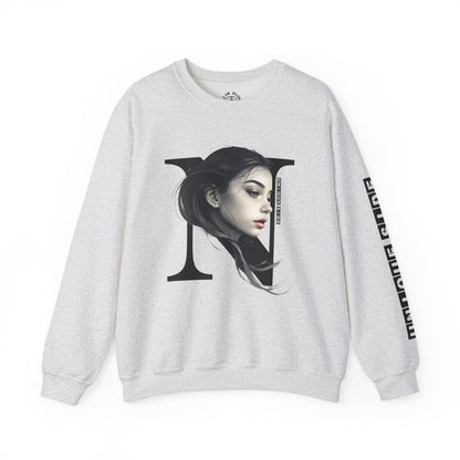 Letter N, Stylish Artistic Sweatshirt, Trendy Crewneck, Graphic Sweater, Cozy Unisex Top, Unique Gift for Art Lovers, Everyday Comfort