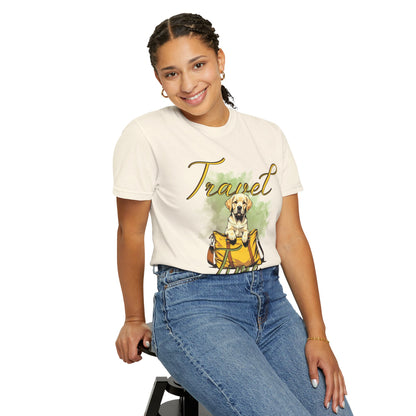 Travel Time Dog T-Shirt - Unisex Garment-Dyed Tee for Pet Lovers