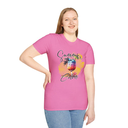 Summer Colors T-Shirt, Unisex Tee for Beach Days, Vacation Style, Summer Outing, Travel Shirt, Gift for Him/Her