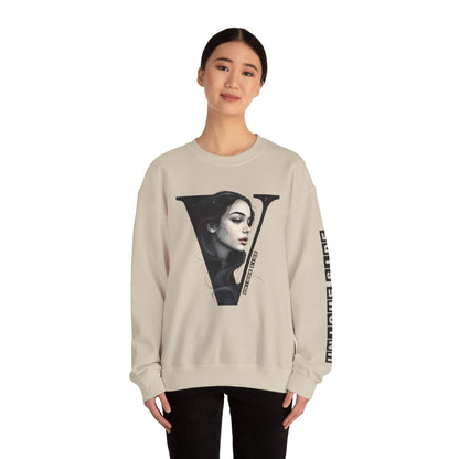 Letter V, Stylish Artistic Sweatshirt, Trendy Crewneck, Graphic Sweater, Cozy Unisex Top, Unique Gift for Art Lovers, Everyday Comfort