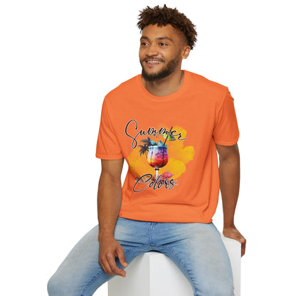 Summer Colors T-Shirt, Unisex Tee for Beach Days, Vacation Style, Summer Outing, Travel Shirt, Gift for Him/Her