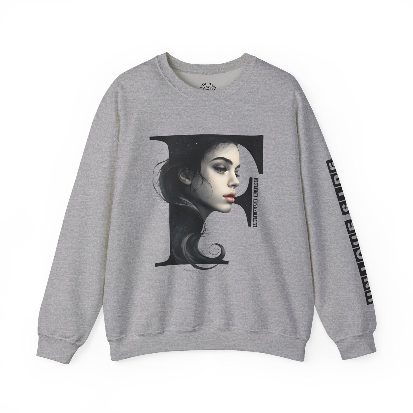 Letter F, Stylish Artistic Sweatshirt, Trendy Crewneck, Graphic Sweater, Cozy Unisex Top, Unique Gift for Art Lovers, Everyday Comfort