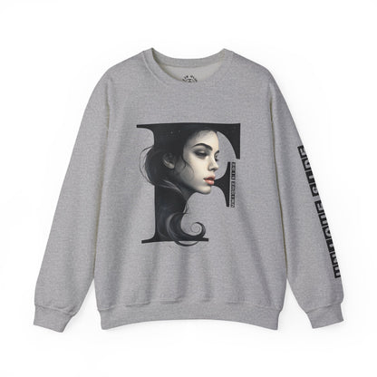 Letter F, Stylish Artistic Sweatshirt, Trendy Crewneck, Graphic Sweater, Cozy Unisex Top, Unique Gift for Art Lovers, Everyday Comfort