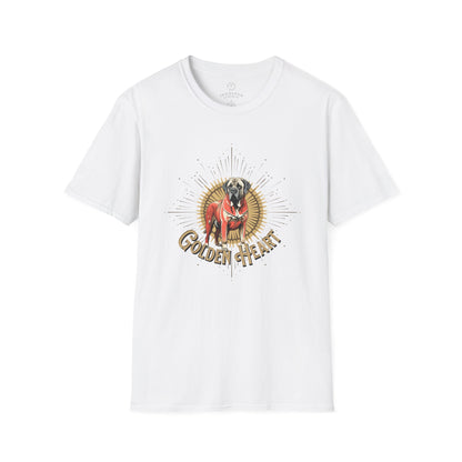 Golden Heart Unisex Softstyle T-Shirt - Perfect Gift for Dog Lovers