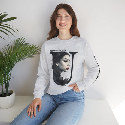 Letter U, Stylish Artistic Sweatshirt, Trendy Crewneck, Graphic Sweater, Cozy Unisex Top, Unique Gift for Art Lovers, Everyday Comfort