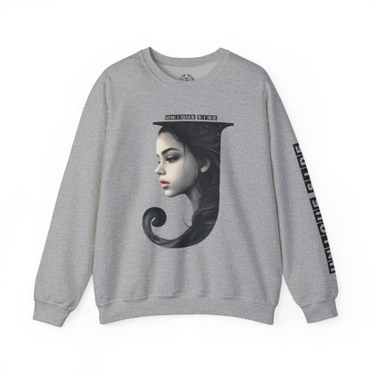 Letter J, Stylish Artistic Sweatshirt, Trendy Crewneck, Graphic Sweater, Cozy Unisex Top, Unique Gift for Art Lovers, Everyday Comfort