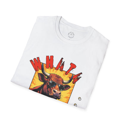 Whimsical Cow Graphic Unisex Softstyle T-Shirt - 'What bull Shhh...'