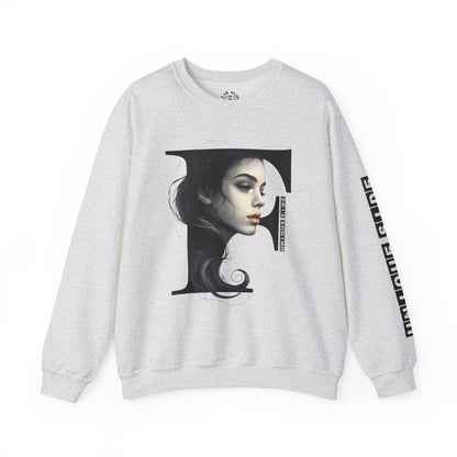 Letter F, Stylish Artistic Sweatshirt, Trendy Crewneck, Graphic Sweater, Cozy Unisex Top, Unique Gift for Art Lovers, Everyday Comfort