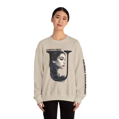 Letter U, Stylish Artistic Sweatshirt, Trendy Crewneck, Graphic Sweater, Cozy Unisex Top, Unique Gift for Art Lovers, Everyday Comfort