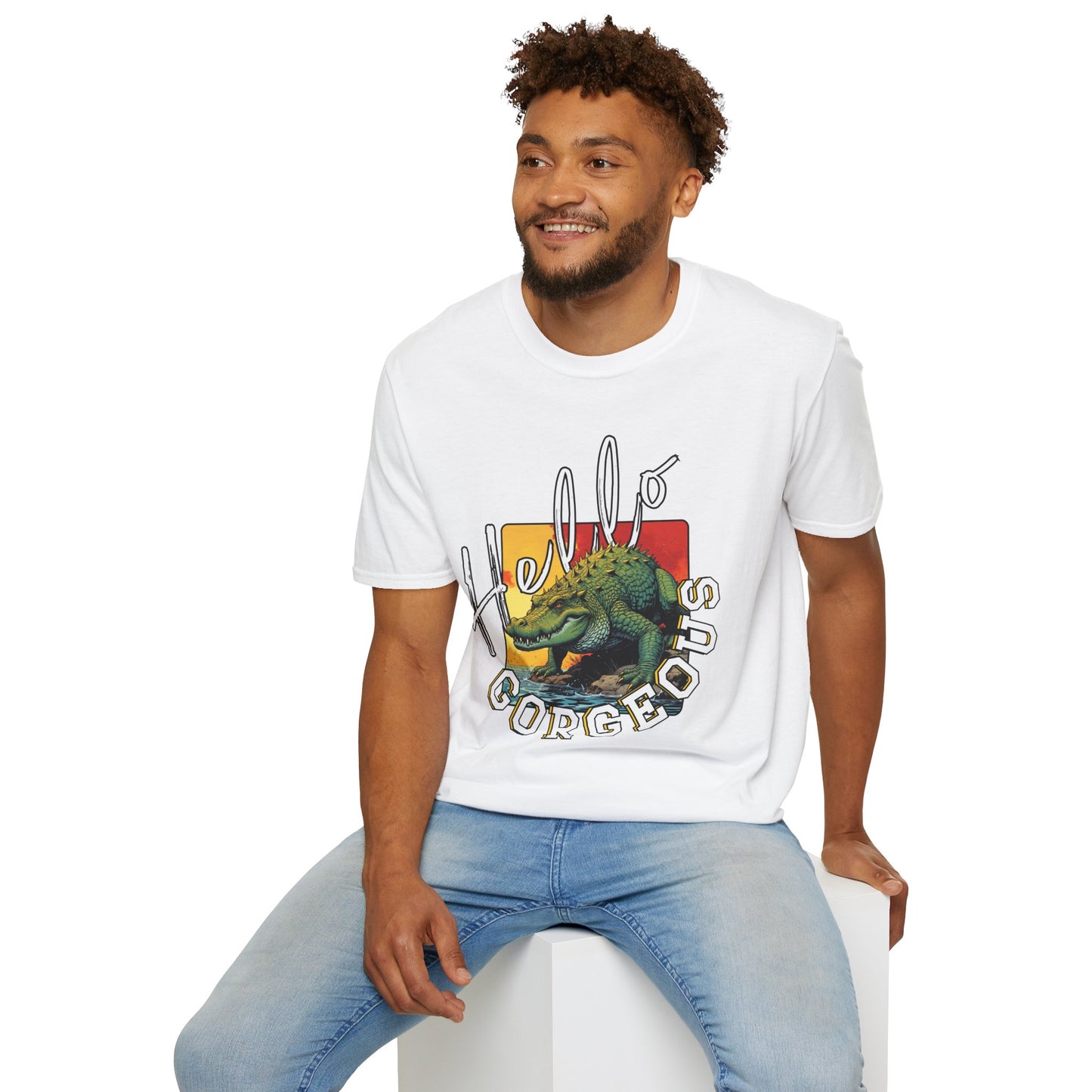 Hello Gorgeous Unisex Softstyle T-Shirt – Fun and Casual Graphic Tee,florida,gator,