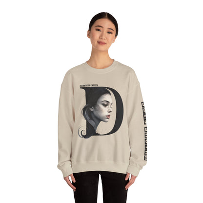 Letter D,Stylish Artistic Sweatshirt, Trendy Crewneck, Graphic Sweater, Cozy Unisex Top, Unique Gift for Art Lovers, Everyday Comfort