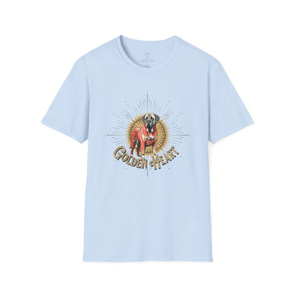 Golden Heart Unisex Softstyle T-Shirt - Perfect Gift for Dog Lovers