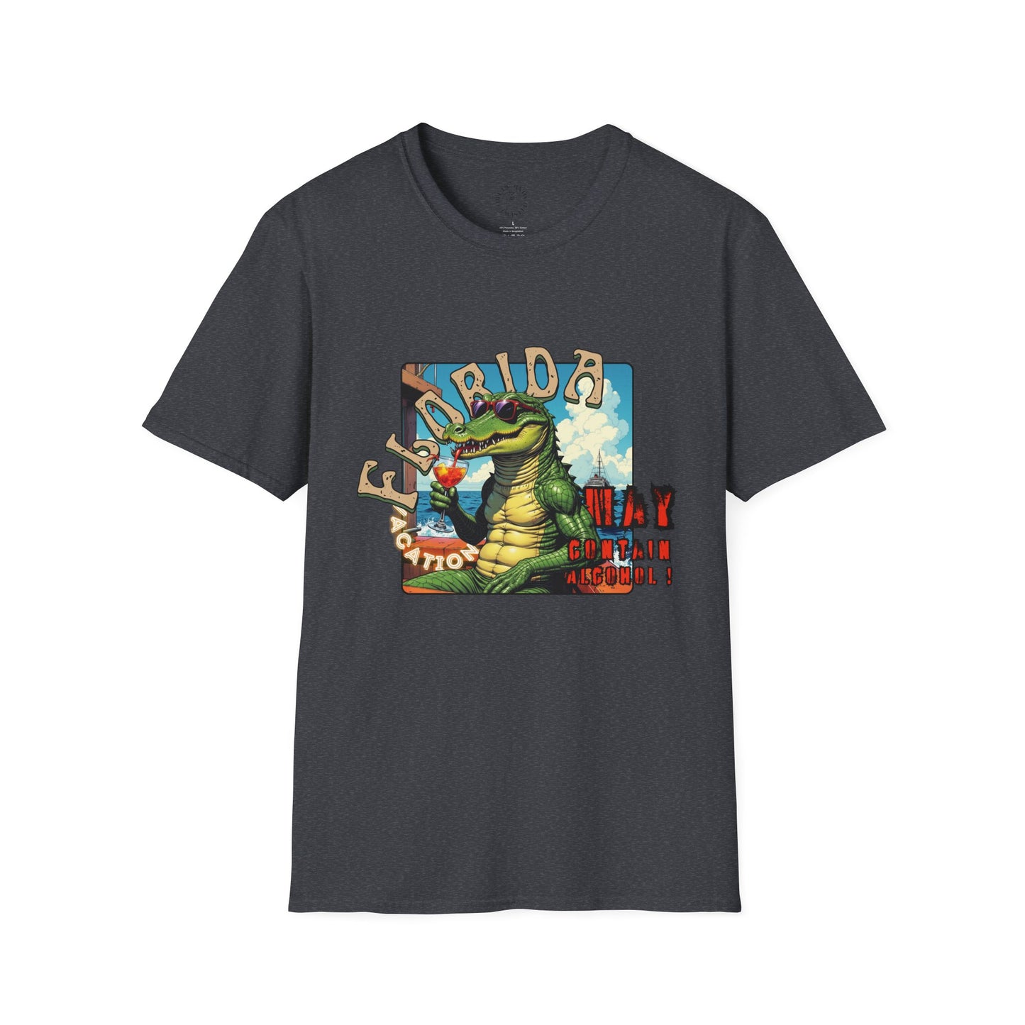 Florida Alligator Unisex Softstyle T-Shirt - Retro Vibe Casual Tee,vacation ,florida,
