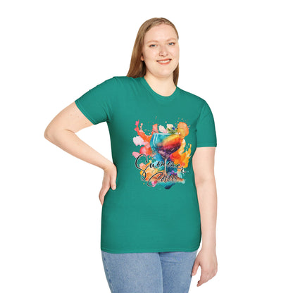Colorful Artistic T-Shirt with Inspirational Design, Unisex Softstyle Tee, Gift for Art Lovers, Casual Wear, Birthday Gift Idea