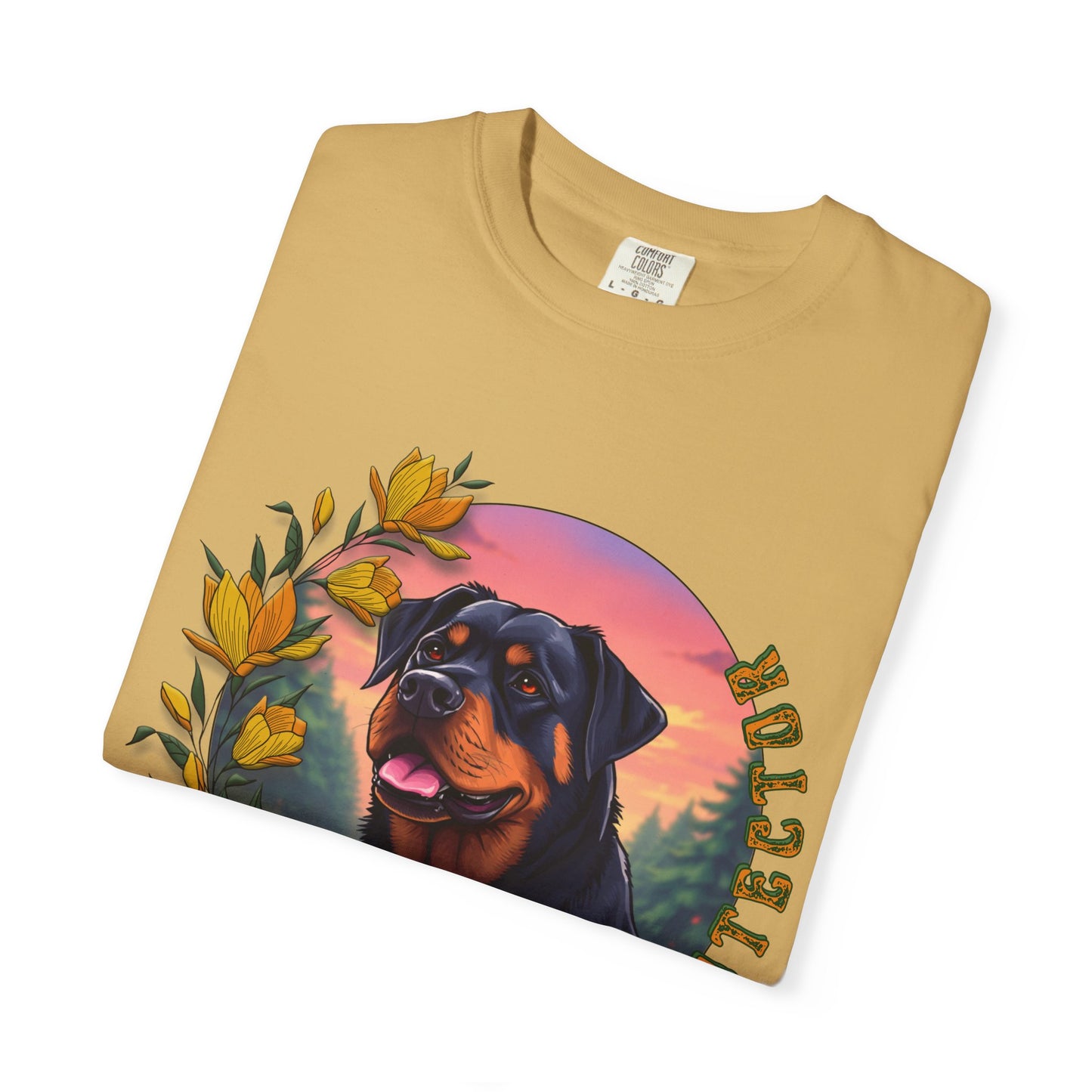Gentle Protection Unisex Garment-Dyed T-shirt | Dog Lover Gift | Floral Design