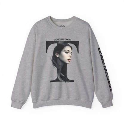 Letter T, Stylish Artistic Sweatshirt, Trendy Crewneck, Graphic Sweater, Cozy Unisex Top, Unique Gift for Art Lovers, Everyday Comfort