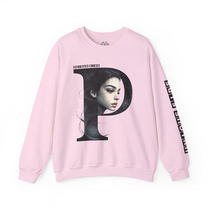 Letter P, Stylish Artistic Sweatshirt, Trendy Crewneck, Graphic Sweater, Cozy Unisex Top, Unique Gift for Art Lovers, Everyday Comfort