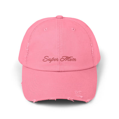Super Mom Distressed Cap, Gift for Mothers, Casual Style Hat, Everyday Wear, Mother's Day Gift, Unisex Cap