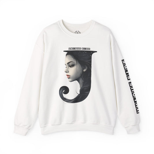 Letter J, Stylish Artistic Sweatshirt, Trendy Crewneck, Graphic Sweater, Cozy Unisex Top, Unique Gift for Art Lovers, Everyday Comfort
