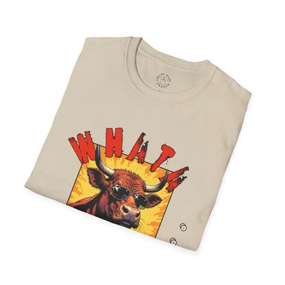 Whimsical Cow Graphic Unisex Softstyle T-Shirt - 'What bull Shhh...'