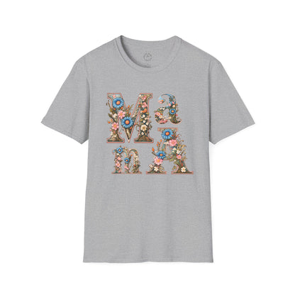 Floral Mama Unisex T-Shirt, Softstyle Tee, Casual Wear, Gift for Mother day,mama