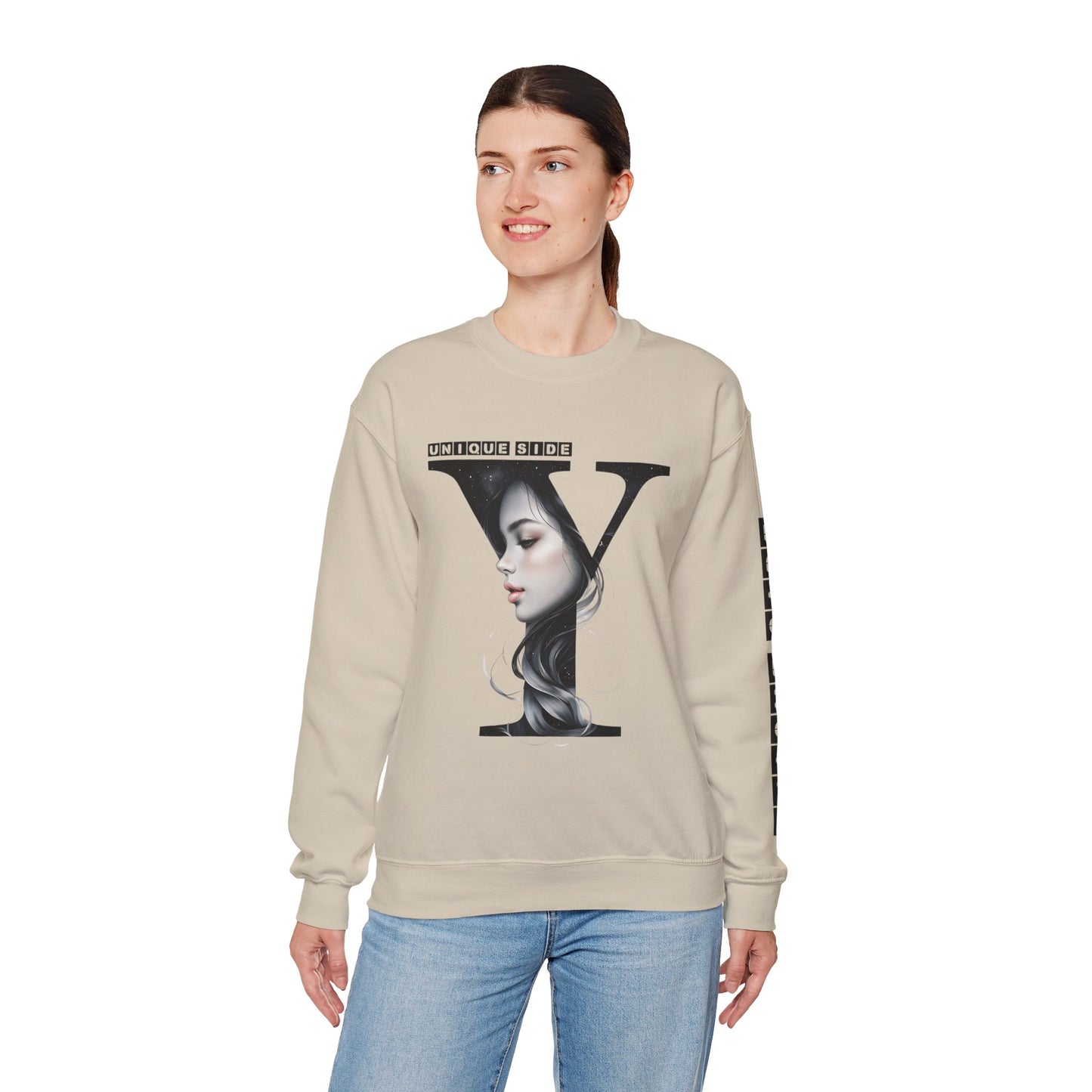 Letter Y, Stylish Artistic Sweatshirt, Trendy Crewneck, Graphic Sweater, Cozy Unisex Top, Unique Gift for Art Lovers, Everyday Comfort