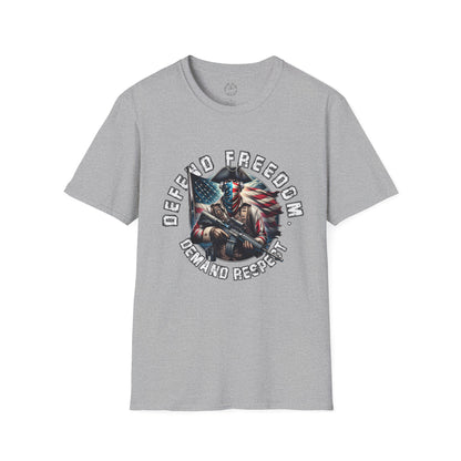 Defend Freedom Unisex Softstyle T-Shirt - Patriotic Graphic Tee
