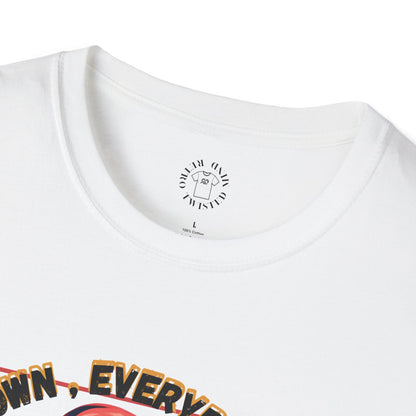 Unisex Softstyle T-Shirt - 'Calm Down Everybody, I'm Finally Here' Graphic Tee/twisted
