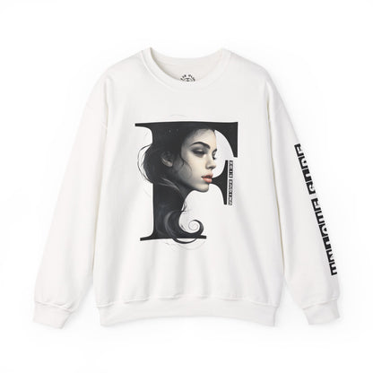 Letter F, Stylish Artistic Sweatshirt, Trendy Crewneck, Graphic Sweater, Cozy Unisex Top, Unique Gift for Art Lovers, Everyday Comfort