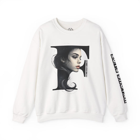 Letter F, Stylish Artistic Sweatshirt, Trendy Crewneck, Graphic Sweater, Cozy Unisex Top, Unique Gift for Art Lovers, Everyday Comfort