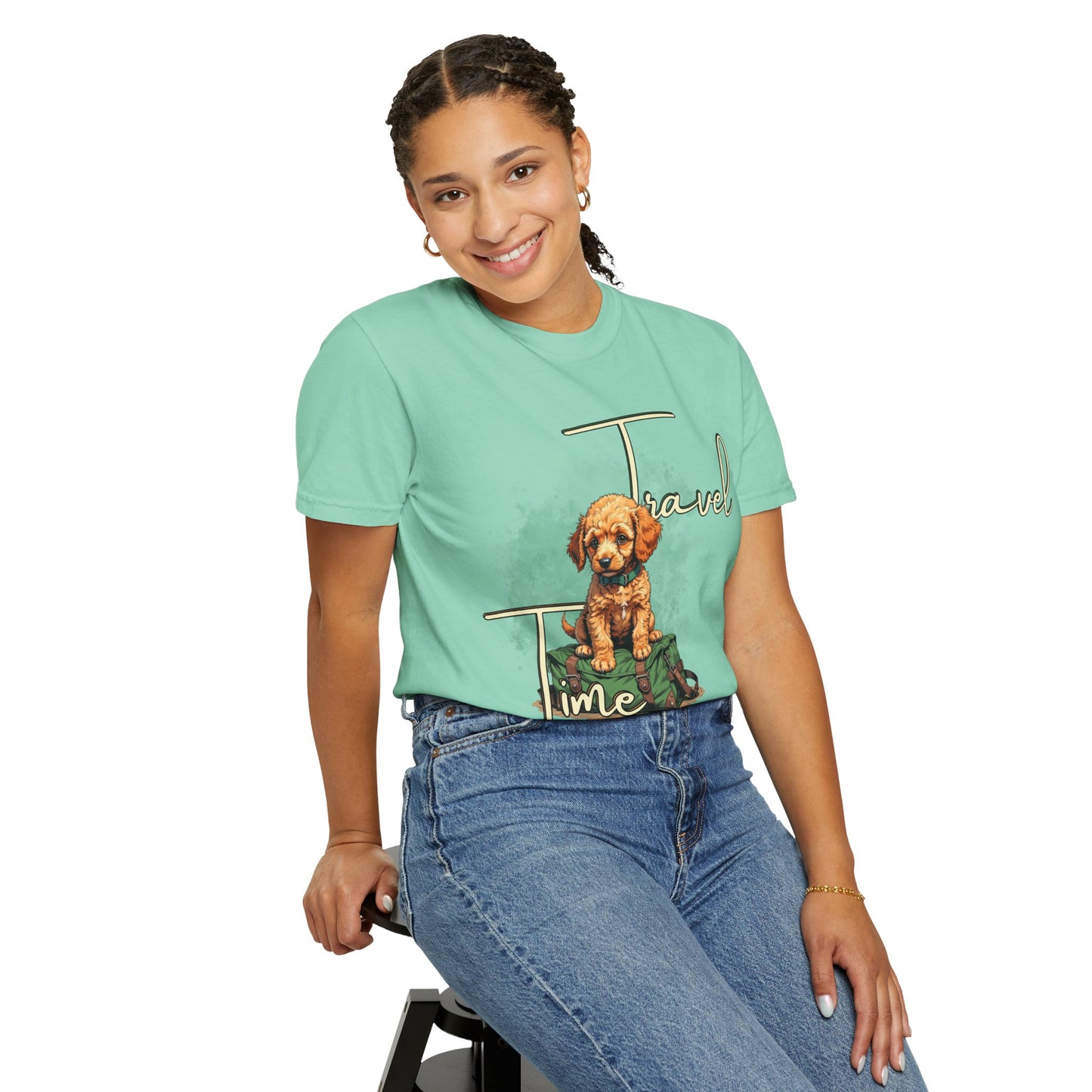 Travel Time Unisex T-Shirt - Perfect for Dog Lovers, Casual Wear, Traveling, Gift for Pet Owners, Adventure Apparel