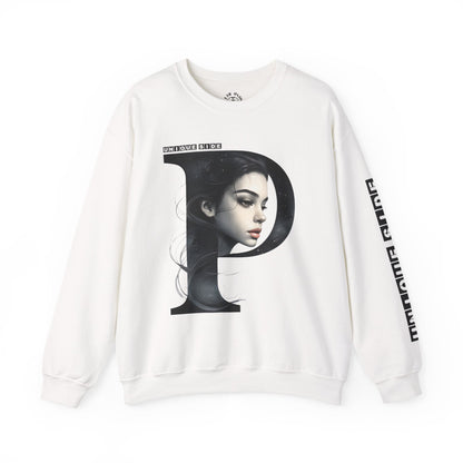 Letter P, Stylish Artistic Sweatshirt, Trendy Crewneck, Graphic Sweater, Cozy Unisex Top, Unique Gift for Art Lovers, Everyday Comfort