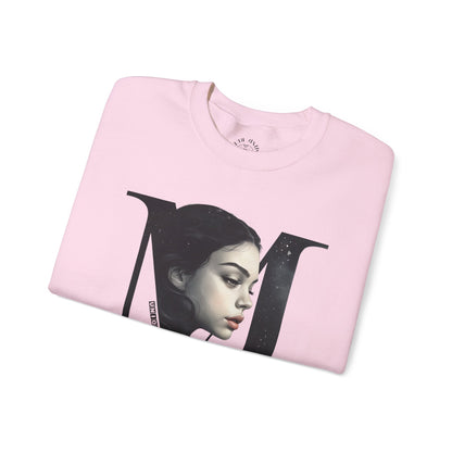 Letter M, Stylish Artistic Sweatshirt, Trendy Crewneck, Graphic Sweater, Cozy Unisex Top, Unique Gift for Art Lovers, Everyday Comfort