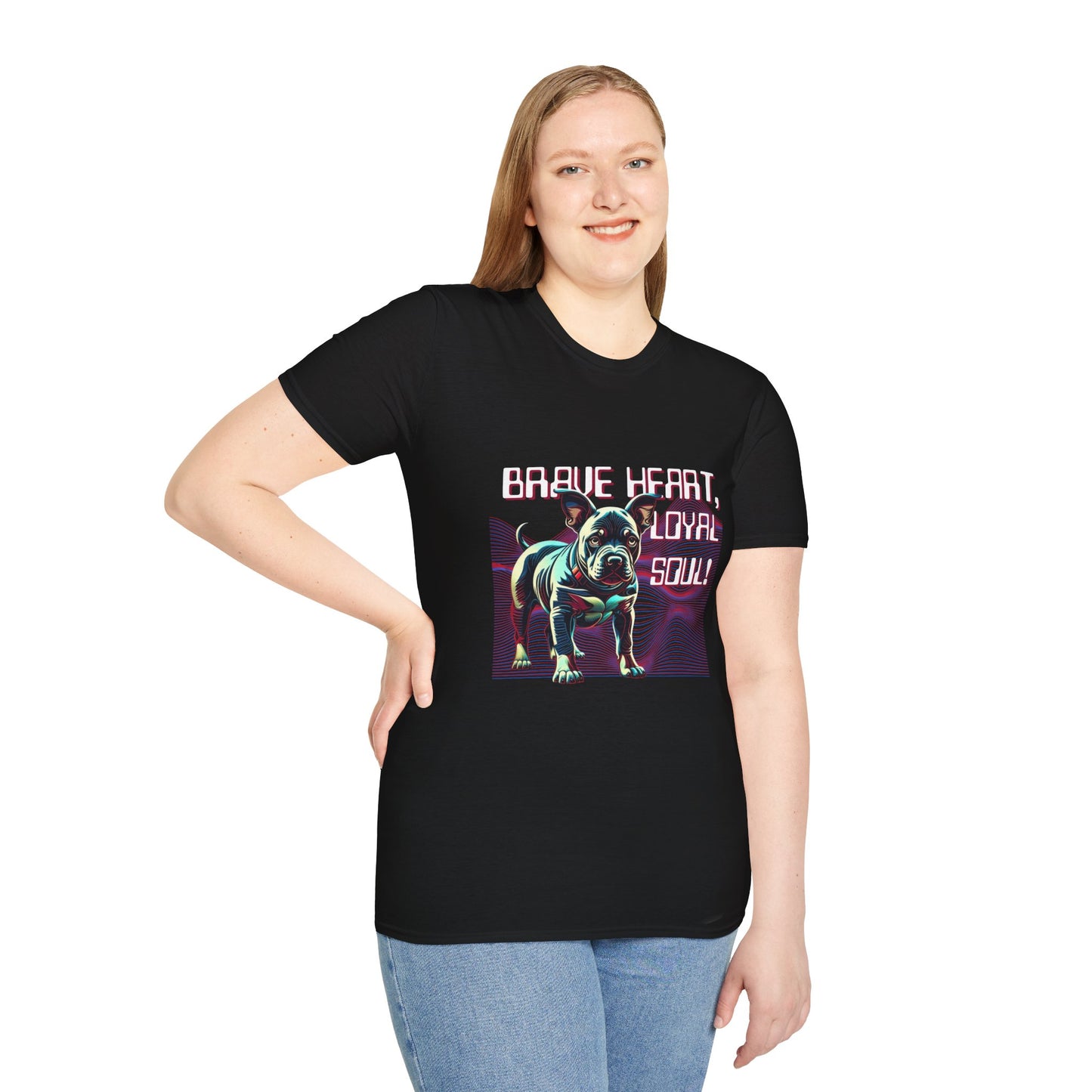 Unisex Dog Lover T-Shirt - Brave Heart, Loyal Soul! Graphic Tee, Pet Owner Gift, Casual Wear, Animal Lover Apparel, Comfortable Tee
