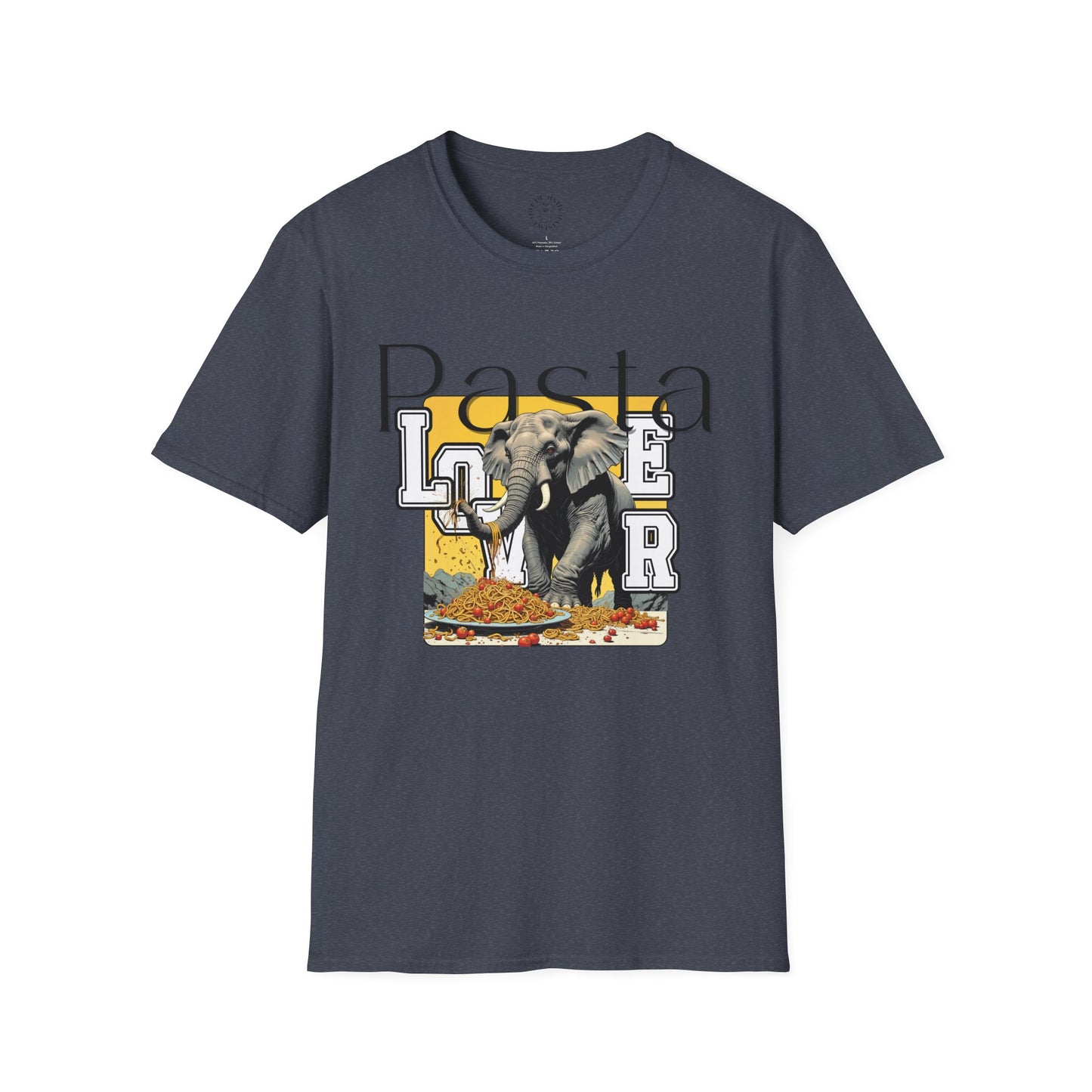 Pasta Lover Unisex Softstyle T-Shirt - Playful Elephant Graphic Tee,elephant,twisted