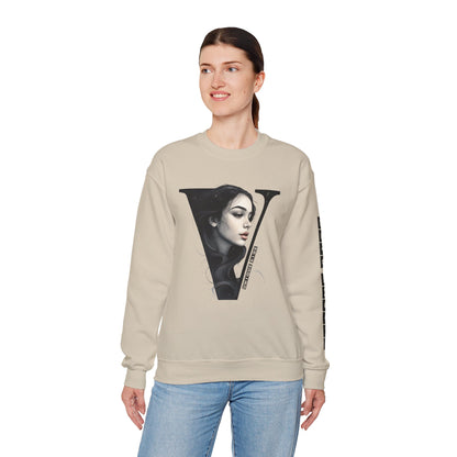 Letter V, Stylish Artistic Sweatshirt, Trendy Crewneck, Graphic Sweater, Cozy Unisex Top, Unique Gift for Art Lovers, Everyday Comfort