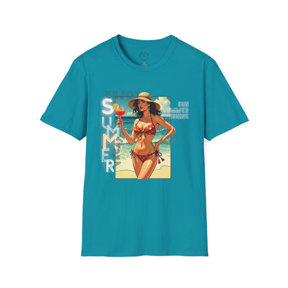 Enjoy Summer Vintage T-Shirt - Unisex Softstyle Tee for Beach Lovers