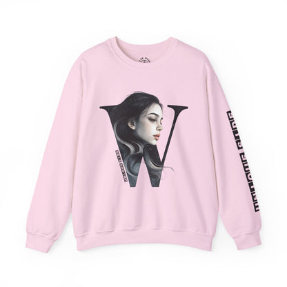 Letter W, Stylish Artistic Sweatshirt, Trendy Crewneck, Graphic Sweater, Cozy Unisex Top, Unique Gift for Art Lovers, Everyday Comfort